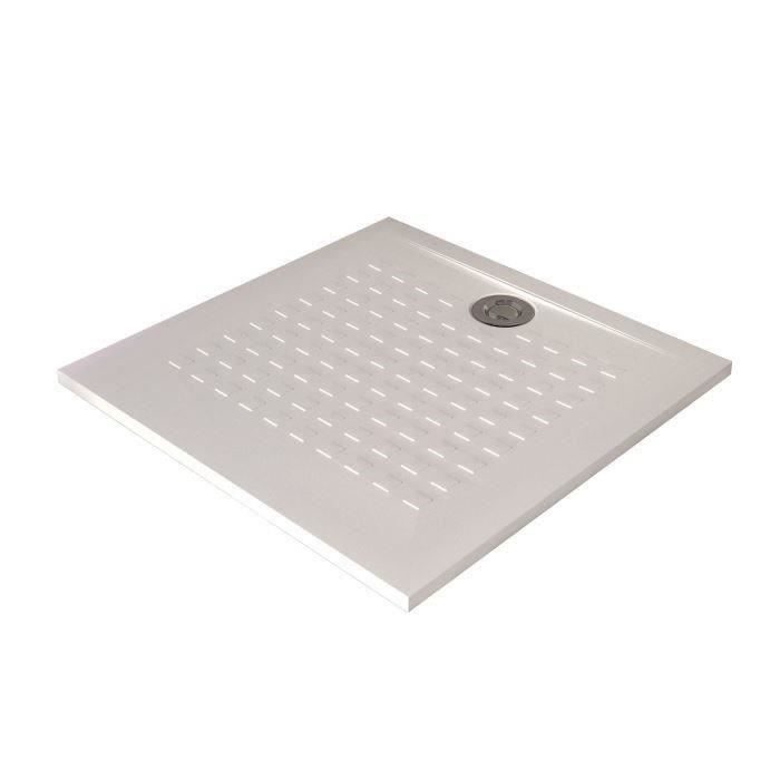 Receveur de douche blanc ultraplat 2.5cm RESISOL - 90x90cm