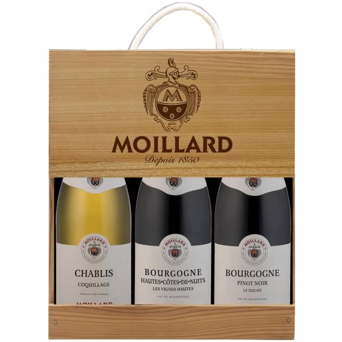 Coffret Bourgogne Découverte Moillard - Bourgogne Pinot Noir, Chablis, Hautes-Côtes-de-Nuits