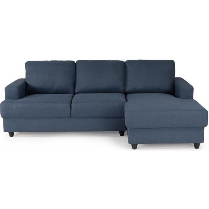 Canapé d'angle 4 places Bleu Tissu Pas cher Contemporain Confort