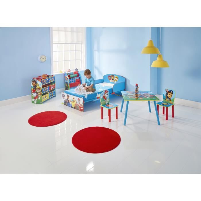 PAT PATROUILLE - Chambre Enfant complète (lit, table, 2 chaises, bibliothèque, meuble de rangement et veilleuse pour enfant)