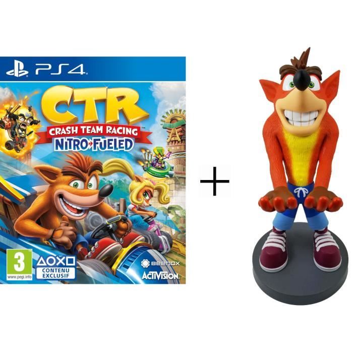 Pack Crash Bandicoot XL : Figurine support manette Cable Guy Crash Bandicoot XL + Crash Team Racing Nitro Fueled Jeu PS4
