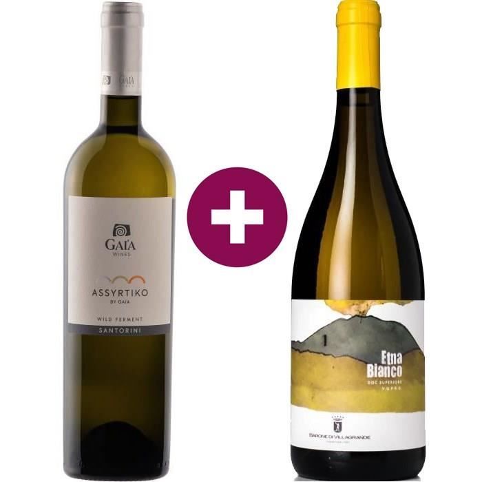 Duo des Iles - Assyrtiko by Gaia Wild Ferment 2019 Santorini & Barone di Villagrande Caricante 2019 Etna Bianco Superiore -2 x 75cl