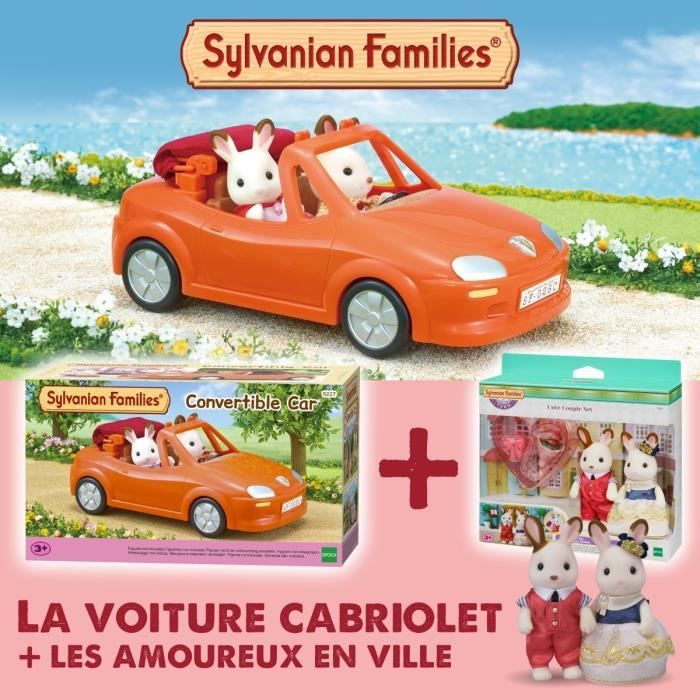 SYLVANIAN FAMILIES Voiture cabriolet 5227 + Les amoureux en ville 5362 - Les véhicules