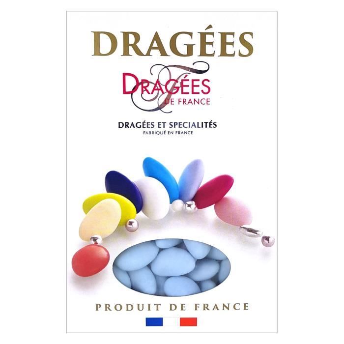 DRAGEES DE FRANCE Dragées Avola Trèfles - Bleu - 28% d'amande - 1 kg
