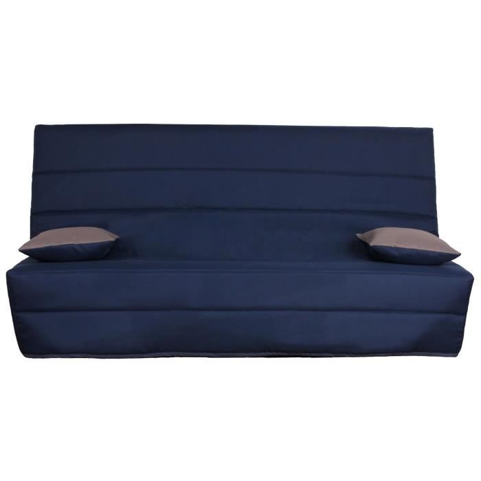 OPS 100% FRANCAIS - Banquette clic clac 3 places SPLOT - Tissu bleu - L 190 x P 95 cm