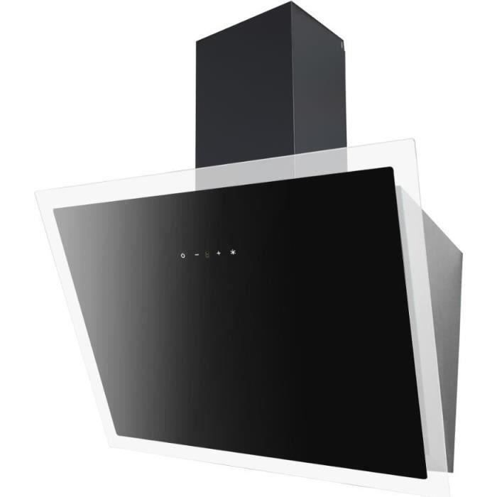 Hotte décorative murale CONTINENTAL EDISON CEH6052FULLB 60 cm - Verre noir