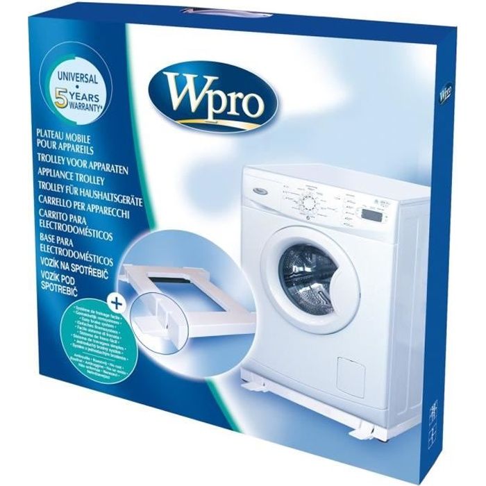 Wpro TROLO1 Support mobile, universel, et anti-vibration pour électroménager