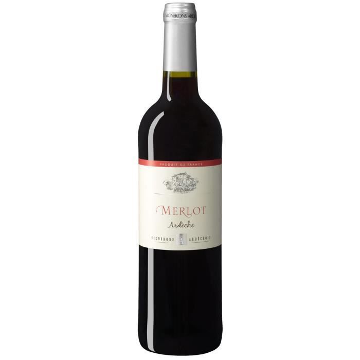 Merlot Vignerons Ardéchois 2018 Côteaux de l'Ardèche - Vin rouge de la Vallée du Rhône