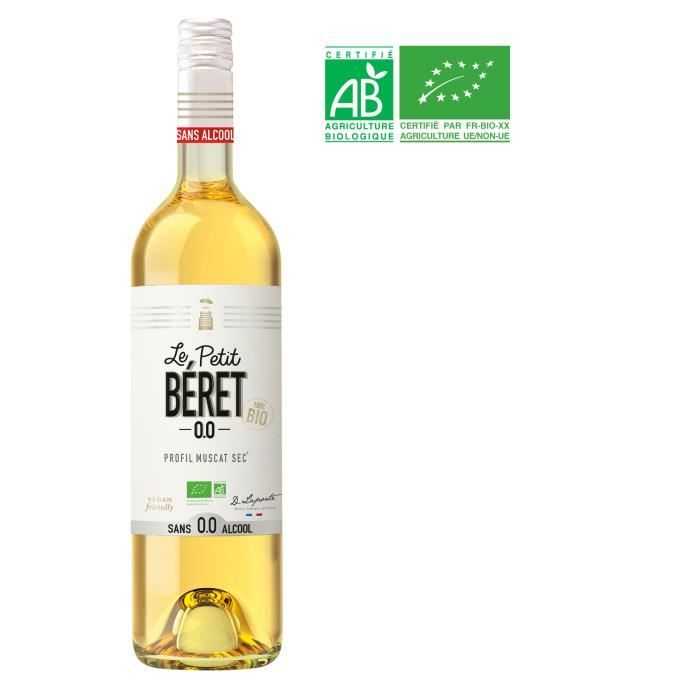 LE PETIT BERET Blanc Sec Boisson sans Alcool à base de Raisin 0,0%