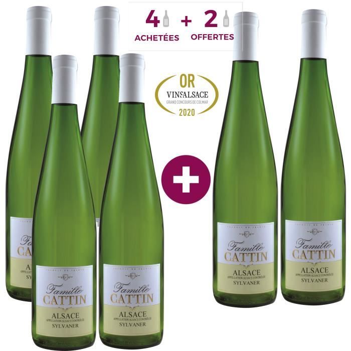 4 Achetées = 2 Offertes - Famille Cattin Sylvaner 2019 Alsace - Vin blanc d'Alsace