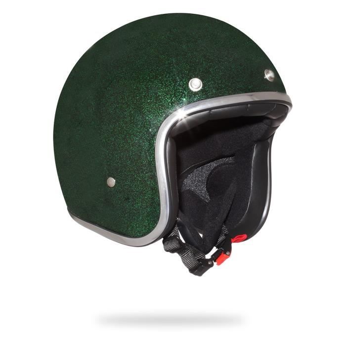STORMER Pearl Casque Jet Pailleté Vert