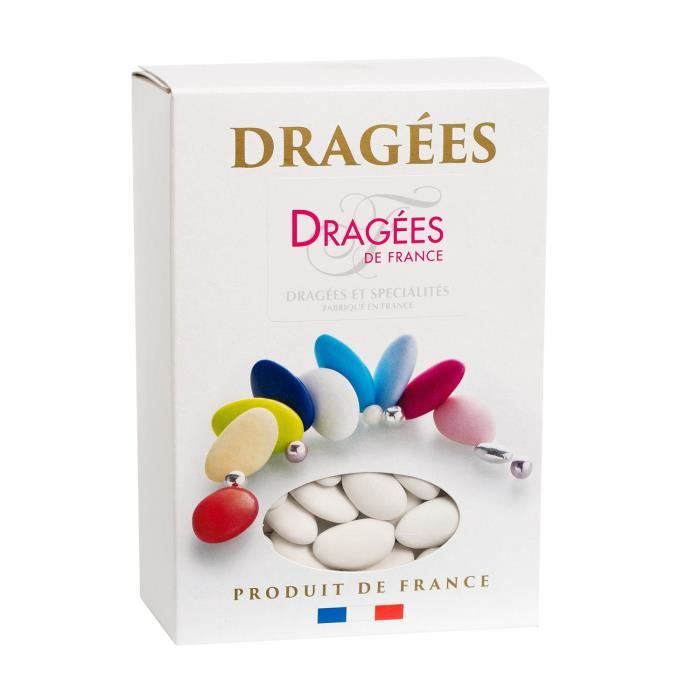 DRAGEES DE FRANCE Dragées Avola Lys 44% Amande - Couleur : blanc - Boîte 1 kg
