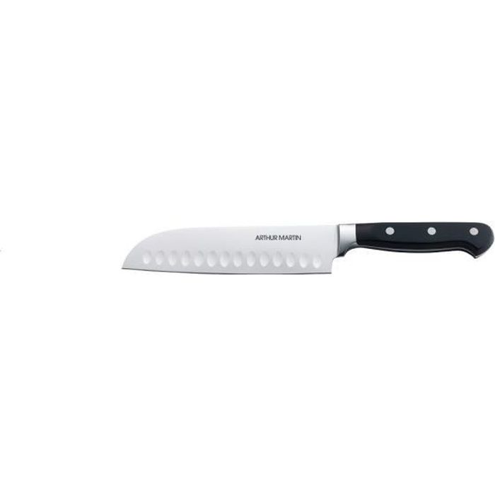 ARTHUR MARTIN Couteau santoku + lame 17,5 cm gris