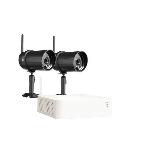 CHACON Kit enregistreur vidéosurveillance sans fil IP + 2 Caméras (1TB inclus)