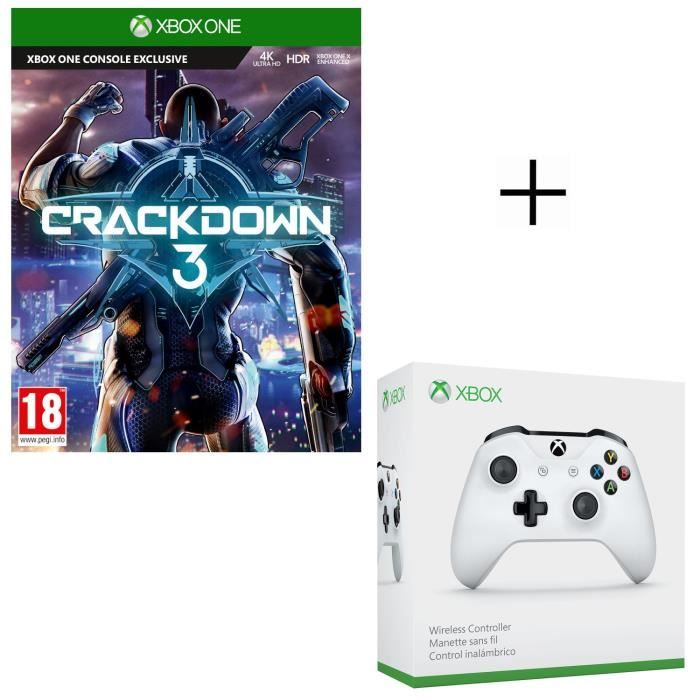 CrackDown 3 Jeu Xbox One + Manette sans fil Xbox One Blanche compatible PC