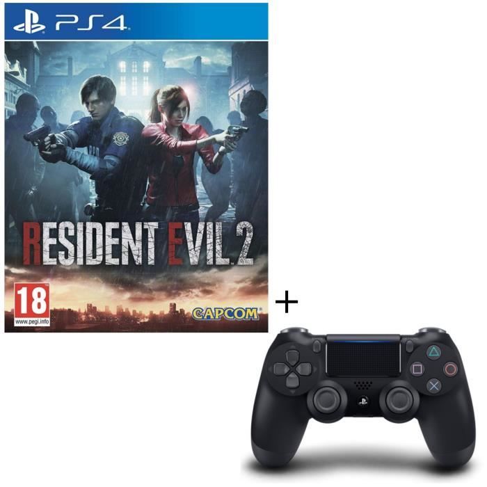 Pack Resident Evil 2 + Manette PS4 DualShock 4 Noire V2