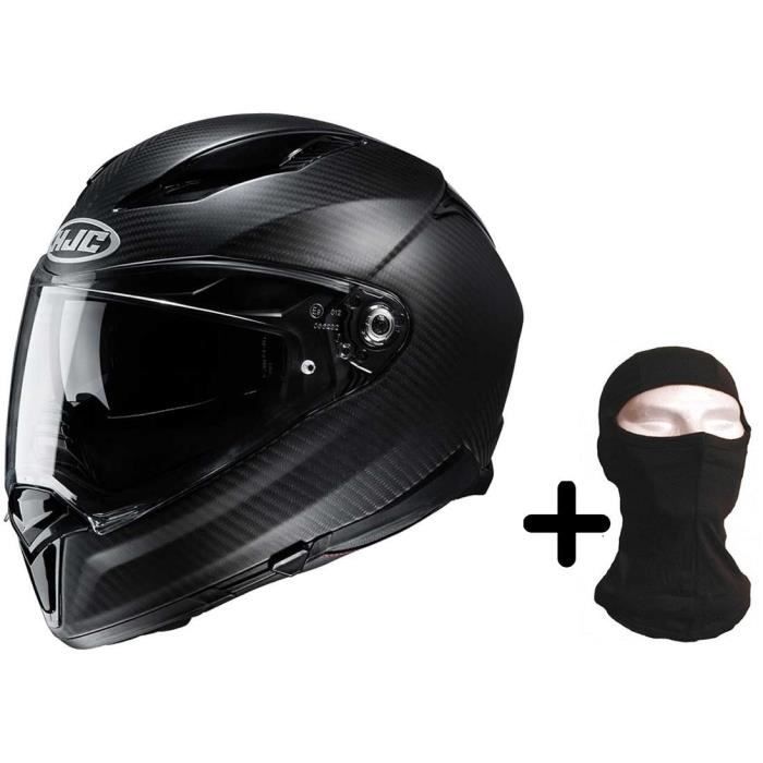 HJC Casque Intégral F70 carbon Noir mat + Cagoule