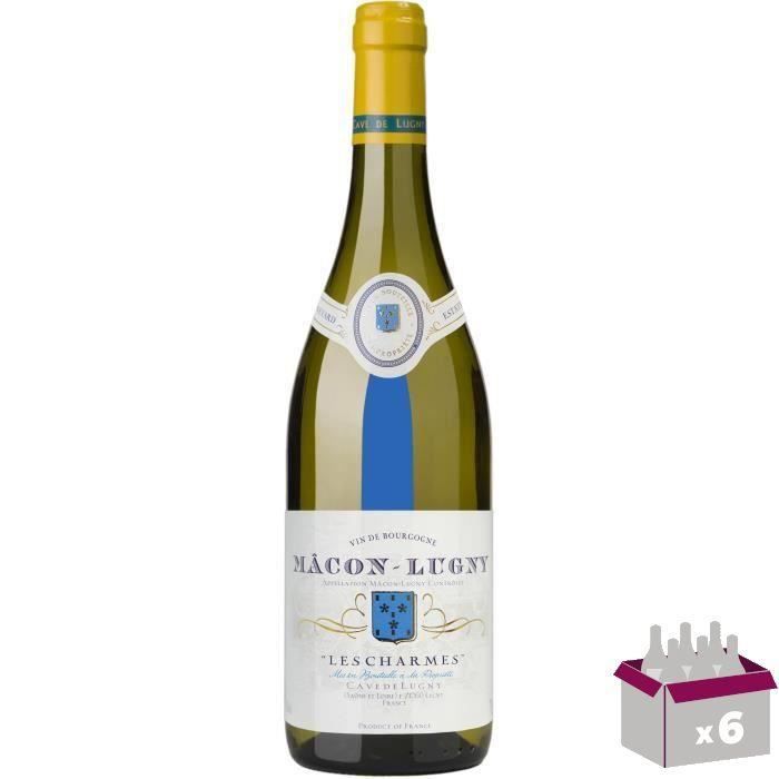 Cave de Lugny Mâcon-lugny Les Charmes - Vin blanc de Bourgogne x6