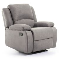RELAXXO - Fauteuil Relaxation 1 place Microfibre Grise LEO