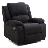 RELAXXO - Fauteuil Relaxation 1 place Microfibre Noire LEO