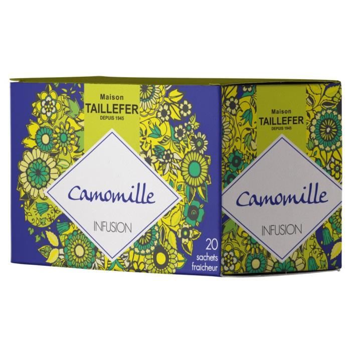 MAISON TAILLEFER Infusion Camomille en Boite de 20 Sachets Individuels