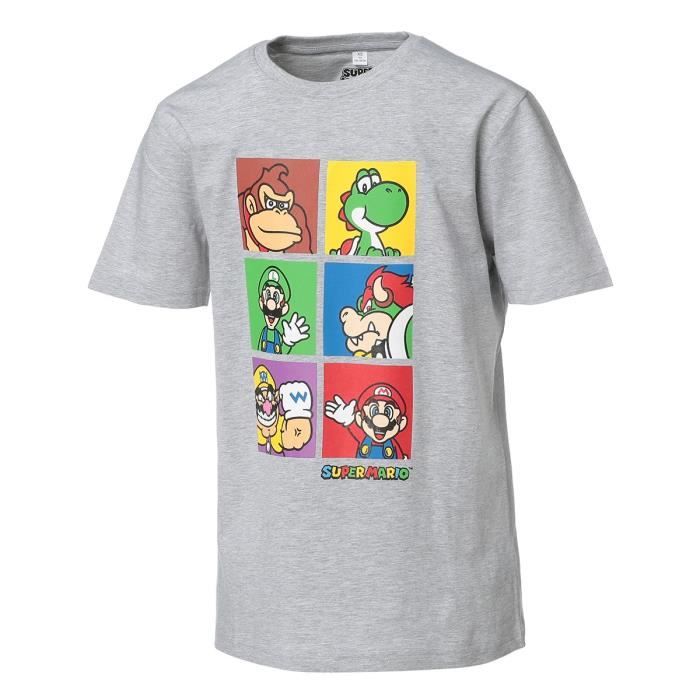 SUPERMARIO-T-Shirt Supermario Gris Chiné Enfant