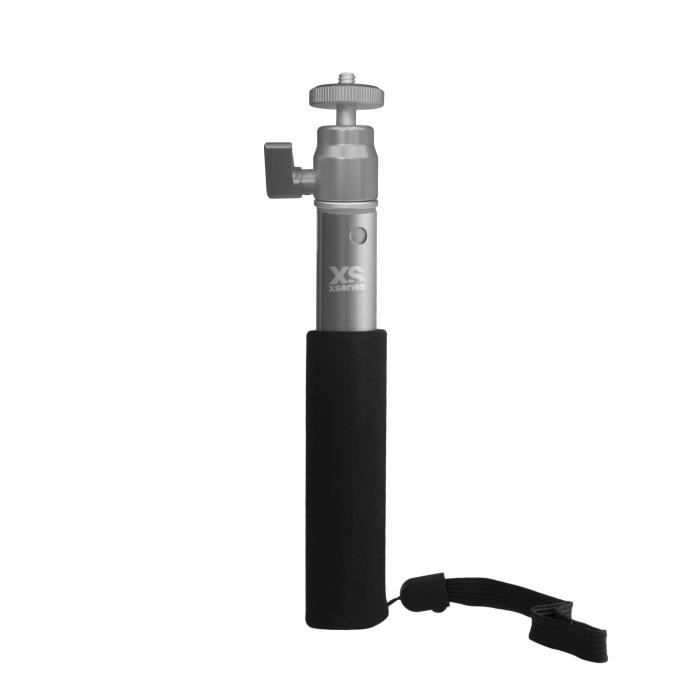 Xsories U-Shot Monochrome - Perche téléscopique 18-49cm - pour appareil photo et caméras sportives (GoPro) SILVER