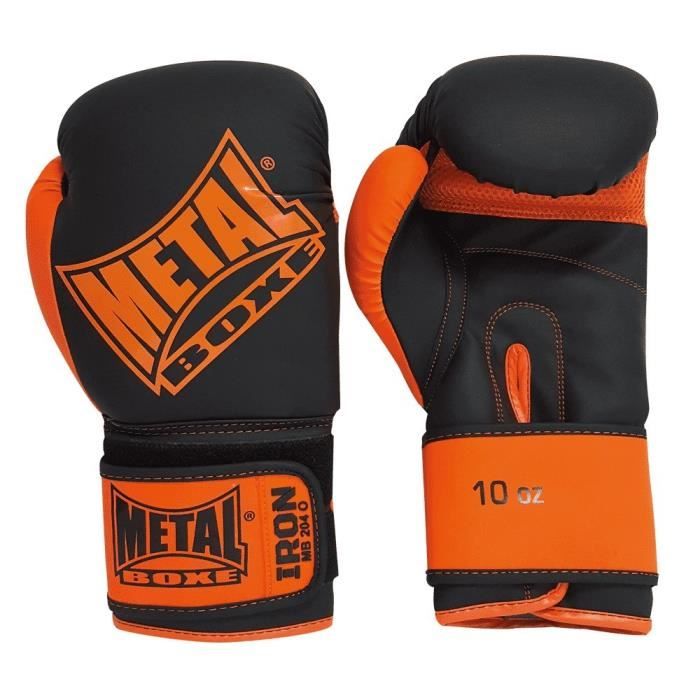 METAL BOXE Gants Iron Entraînement - Noir et Orange