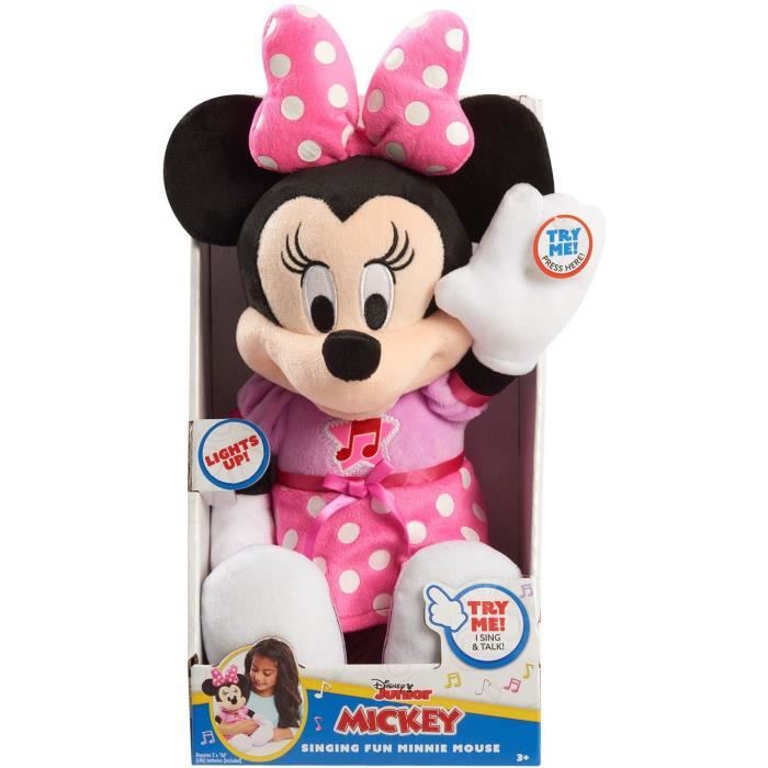 Minnie, Peluche musicale, avec fonctions sonores et lumineuses, 30 cm, Jouet pour enfants dès 3 ans, MCN21