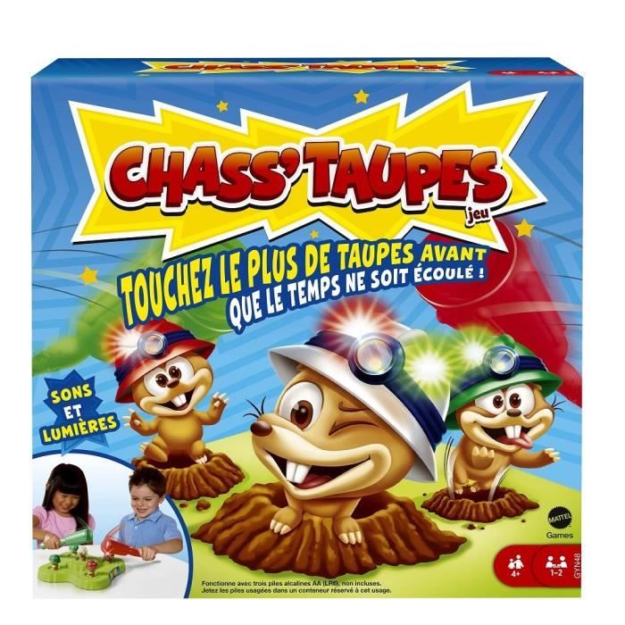 Mattel Games - Chasstaupes - Jeu de Société Enfant - 1 ou 2 joueurs - 4 ans et +