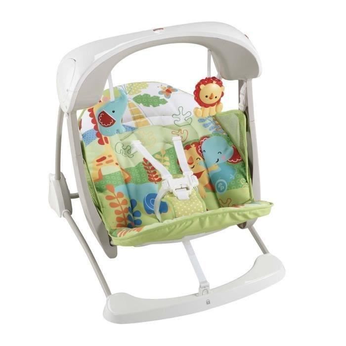 FISHER-PRICE Balancelle Compacte 2-en-1 Les Amis de la Jungle - Dès la naissance