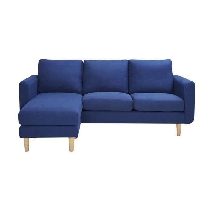 Canapé d'angle 3 places Bleu Tissu Scandinave