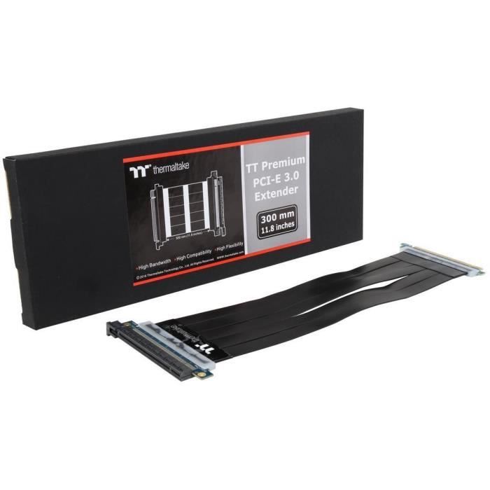 THERMALTAKE Câble Riser PCI-E 3,0 Extender 16X/ 300mm /8Gbps - Connectique interne PC