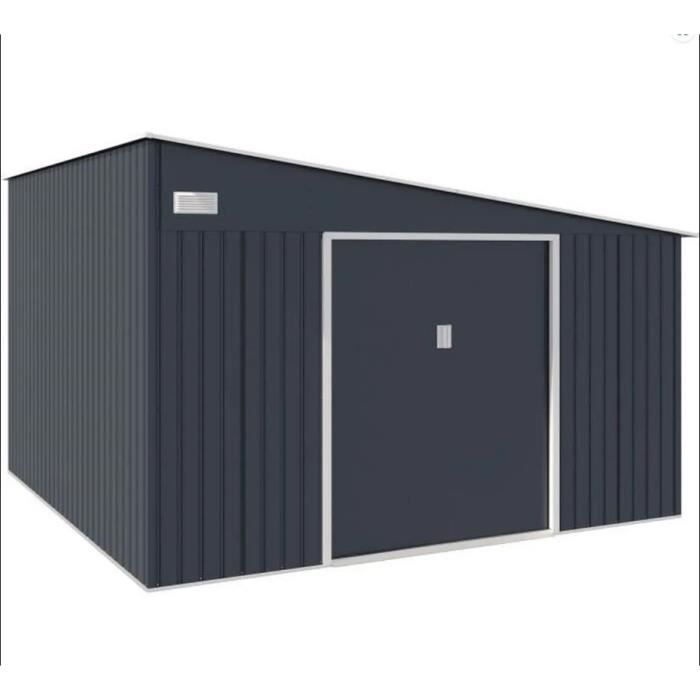 Abri de jardin acier 11,01 m2. avec kit d'ancrage inclus
