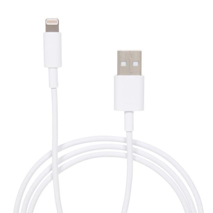 CONTINENTAL EDISON Câble Chargeur Lightning Certifié par Apple Made For Iphone - 1 m - Blanc