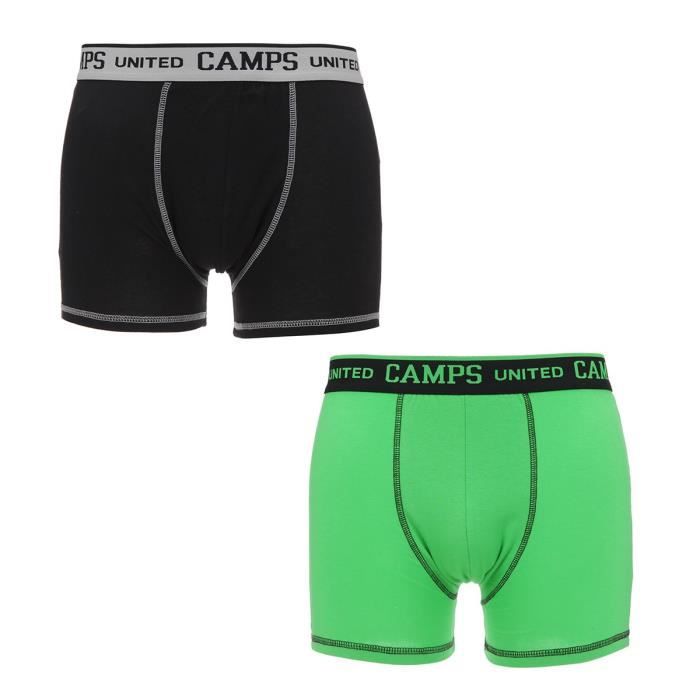 CAMPS Lot de 2 Boxers Vert et Noir Homme