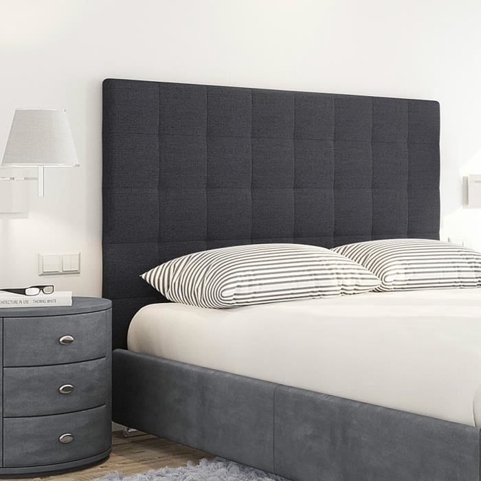 SOGNO Tête de Lit capitonnées 150 - Tissu noir