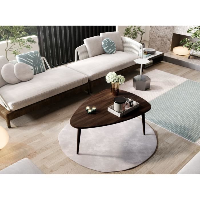 FINLANDEK Table basse HARMONIA scandinave placage chêne noyer - L 120 x l 85 cm
