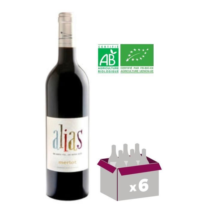 Alias 2015 Merlot - Vin de France rouge BIO x6