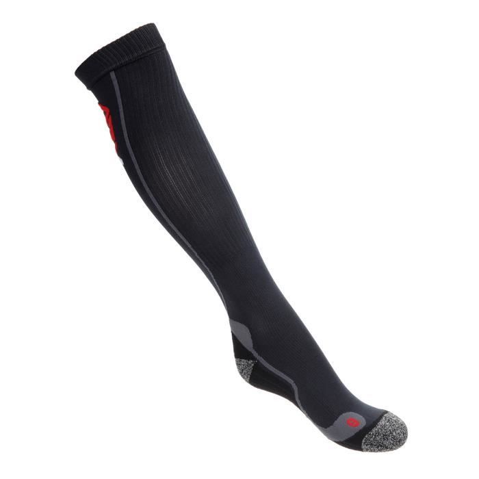 AZX Mi-Bas de Compression Noir et Rouge Homme