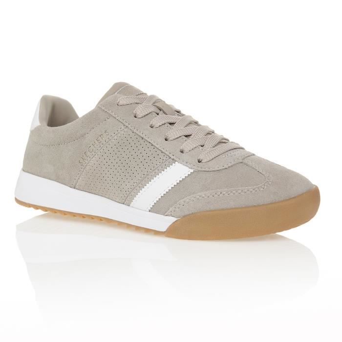 SKECHERS Baskets Zinger 2.0 The White Stripe - Femme - Gris et blanc