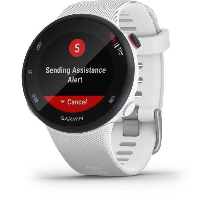 Garmin - Forerunner® 45 - Montre Connectée GPS & Course à Pied - Entraînements Personnalisés - Autonomie Longue Durée - Blanc