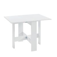 Table à manger pliable - BAÏTA - Gamme JUNO - Blanc - L 104 x P 76 x H 74 cm