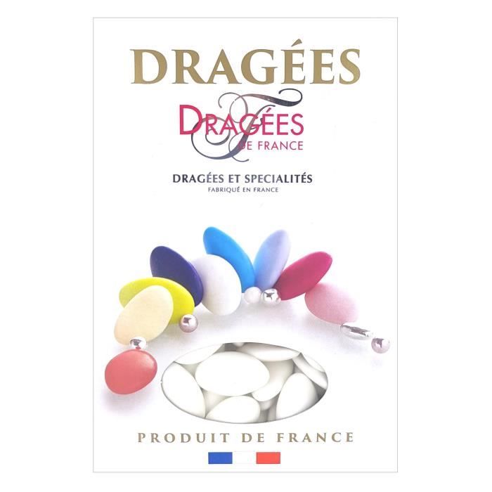DRAGEES DE FRANCE Dragées aux Chocolats - Blanc - 70% de cacao - 1 kg