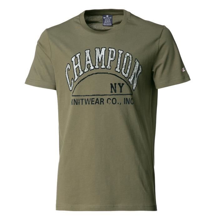 CHAMPION T-Shirt Tee-shirt logo Dark Green - Homme - Vert