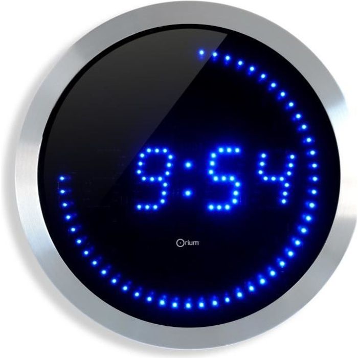 AIC Horloge murale à LED bleue - Ø 30 cm