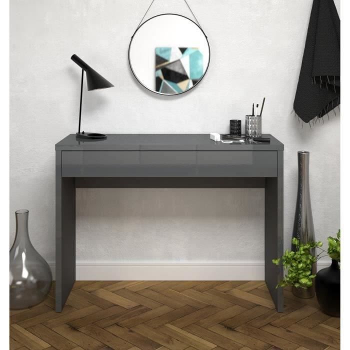 ARENA Console style contemporain gris brillant - L 109 cm