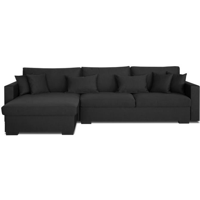 MALMA Canapé d'angle réversible 5 places - Tissu gris anthracite - Classique - L 290 x P 103 cm
