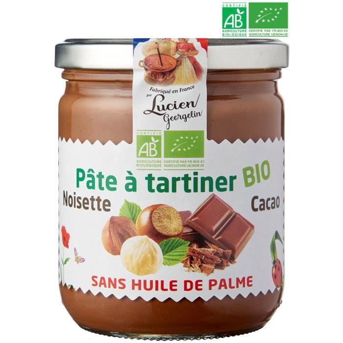 LUCIEN GEORGELIN Pâte à Tartiner Noisettes et Cacao - Bio - 400 g