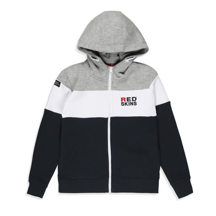 REDSKINS Sweat Zippé à Capuche Lenonn Gris/Bleu Garçon